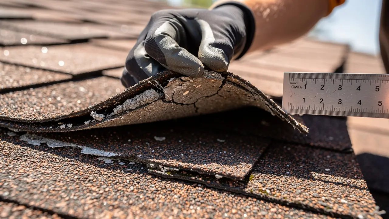 shingle damage found during roof inspection